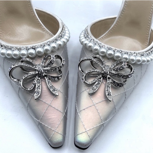NWOT Mach & Mach Bow of Elizabeth heels. Size 38.5 - Picture 4 of 10
